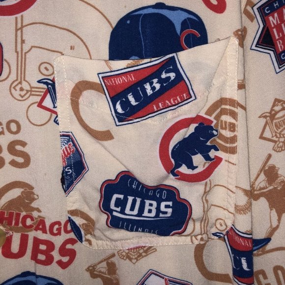 CSA Cubs MLB Button Down Rayon Hawaiian Style Shirt Medium - Picture 3 of 8